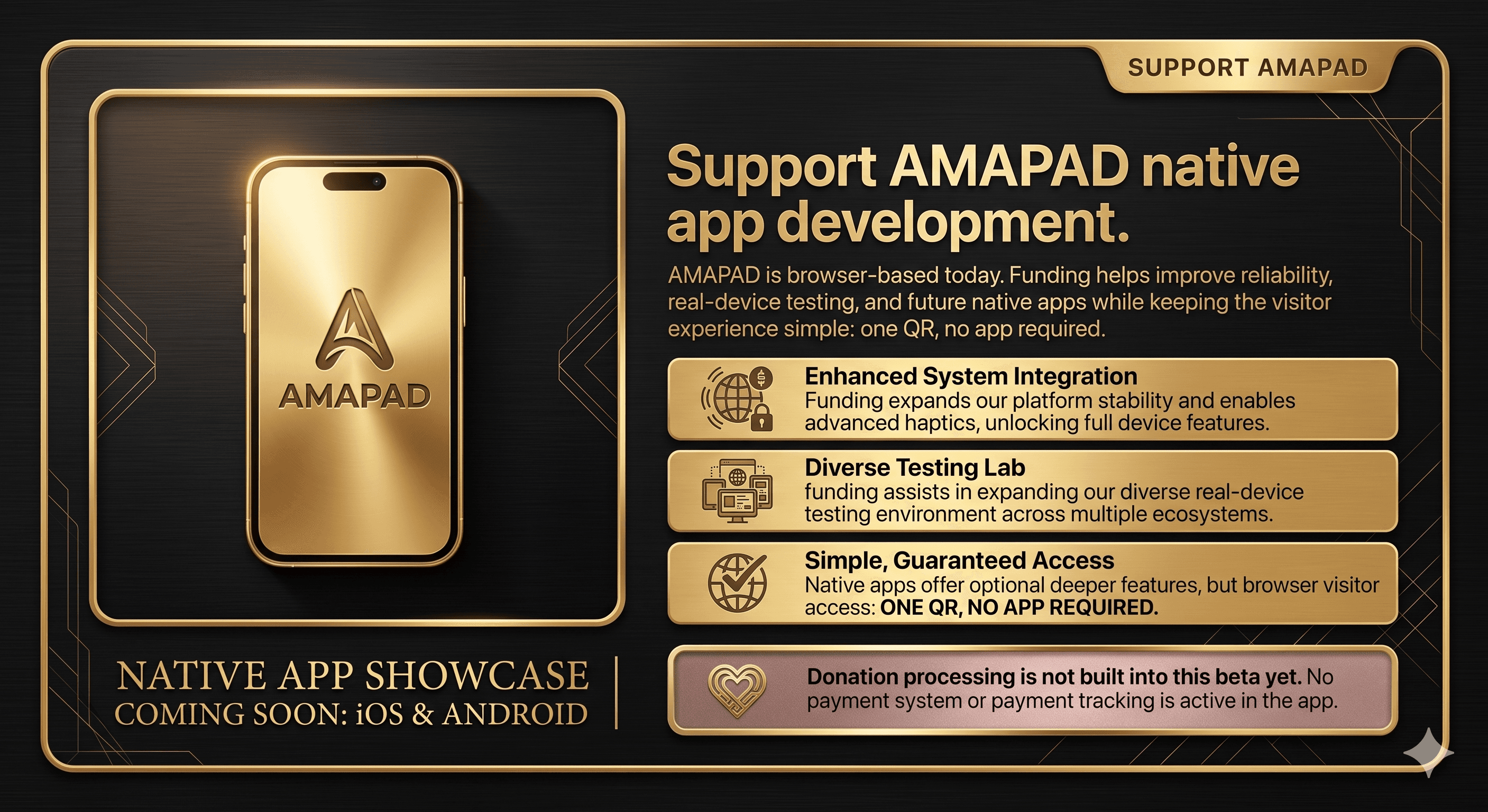Support AMAPAD native app development panel